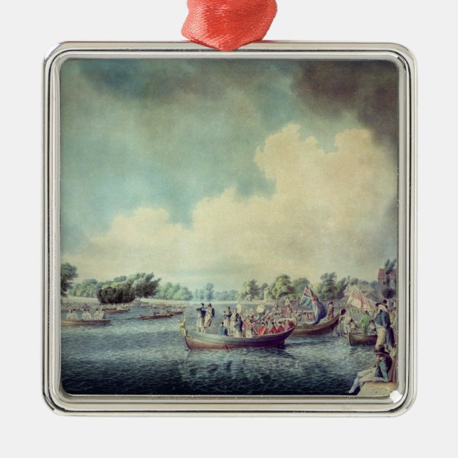 The Rowing Match at Richmond Metal Ornament (Front)
