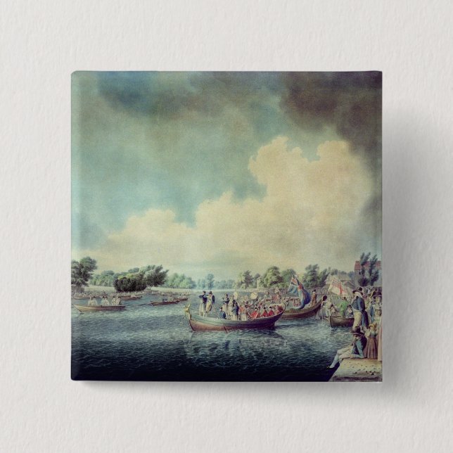 The Rowing Match at Richmond Pinback Button (Front)
