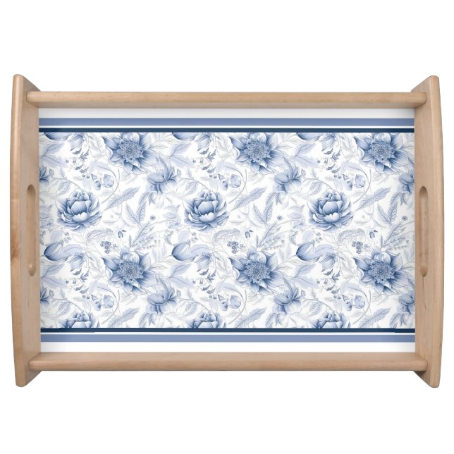 The Royal Blue Porcelain Floral Pattern Vol.1 Serving Tray (Front)