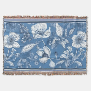 The Royal Blue Porcelain Floral Pattern Vol.2 Throw Blanket