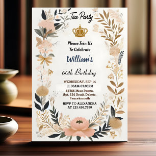 The Royal Chic Adult Fairy Tea Party 50th Birthday Invitation