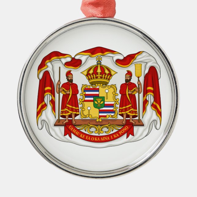 The Royal Coat of Arms of the Kingdom of Hawaii Metal Ornament (Front)