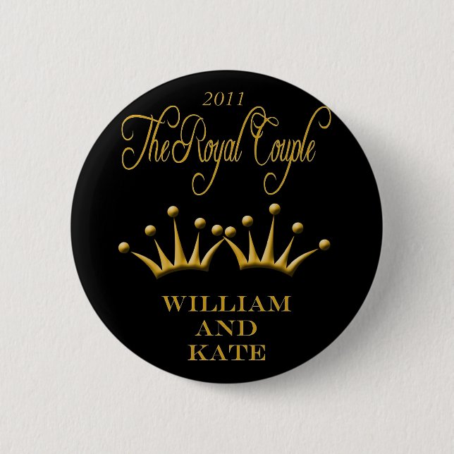 The Royal Couple William and Kate Souvenier Button (Front)
