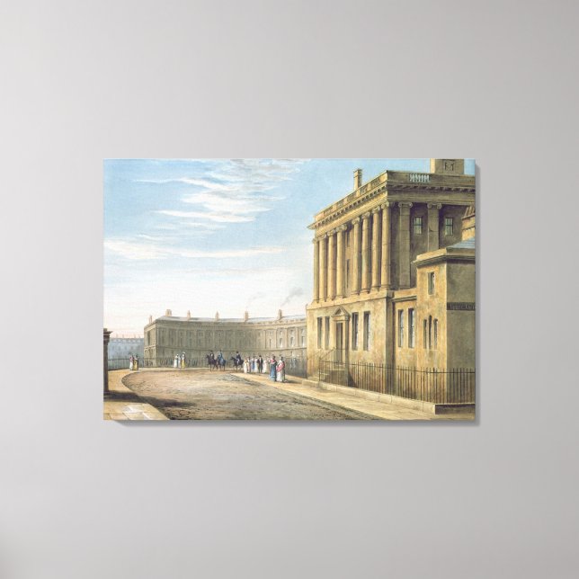 The Royal Crescent, Bath 1820 Canvas Print (Front)