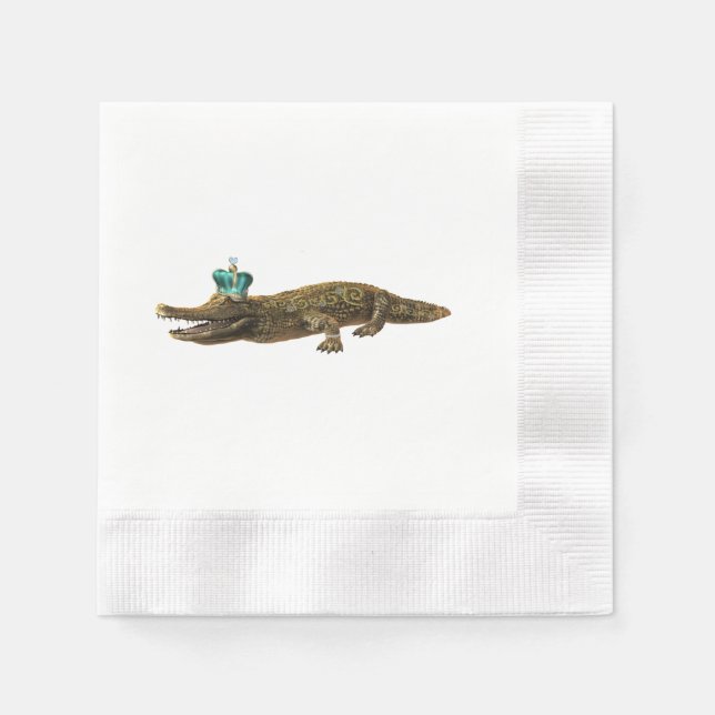 The Royal Croc - Jewel Alligator Napkins (Front)