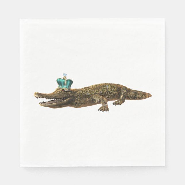 The Royal Croc - Jewel Alligator Napkins (Front)
