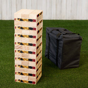 The Royal Flow: Regal Crimson Gold Luxury Outdoor Topple Tower