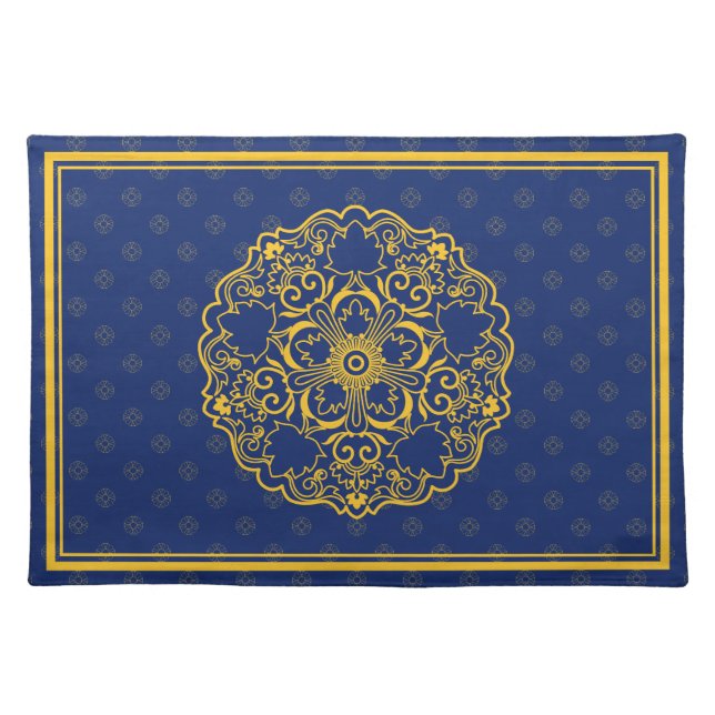 The Royal Fragment: A Gilded Byzantine Quilt  Cloth Placemat (Front)