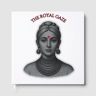 The Royal Gaze - Indian Queen Line Art Foil Guest Book