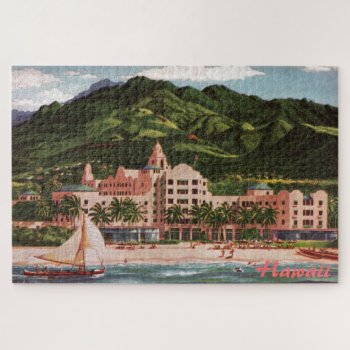 The Royal Hawaiian Hotel Large Puzzle by vintageamerican at Zazzle