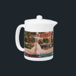 The Royal Hawaiian Hotel Teapot<br><div class="desc">Vintage image of the Royal Hawaiian Hotel in bright,  vivid colors.</div>