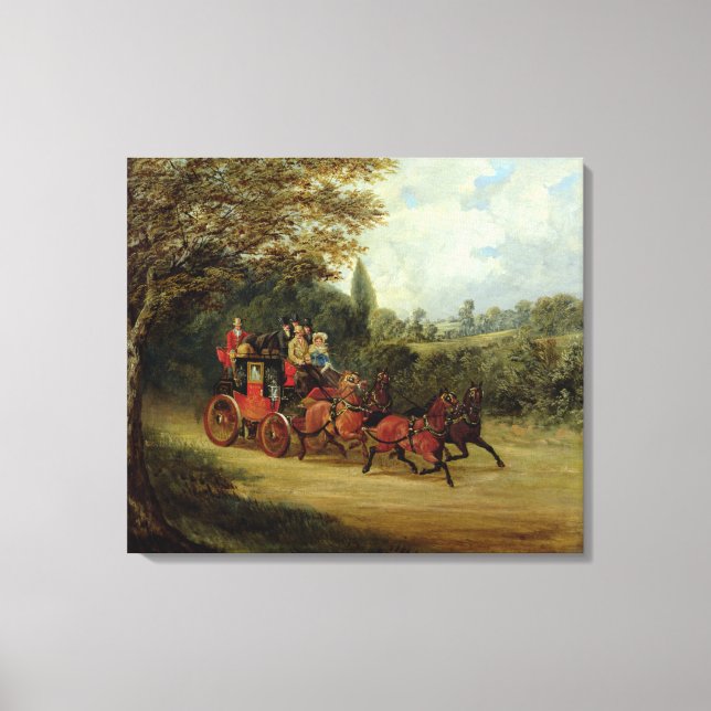 The Royal Mail Coach with Passengers (oil on canva Canvas Print (Front)