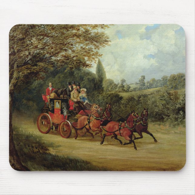 The Royal Mail Coach with Passengers (oil on canva Mouse Pad (Front)