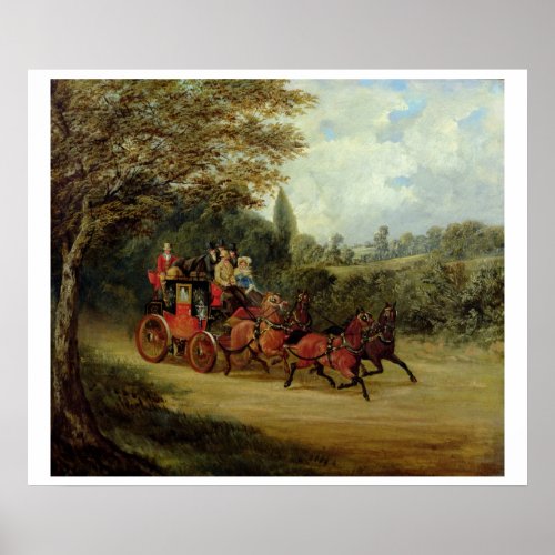 The Royal Mail Coach with Passengers oil on canva Poster