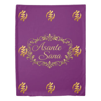 "The Royal Reversible" Asante Sana Gold Adinkra He Duvet Cover