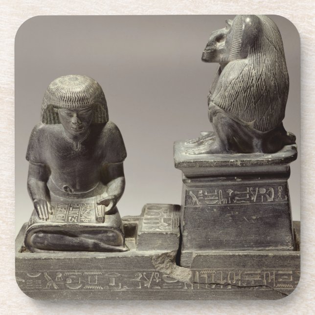 The royal scribe Nebmertuf writing under the prote Beverage Coaster (Front)