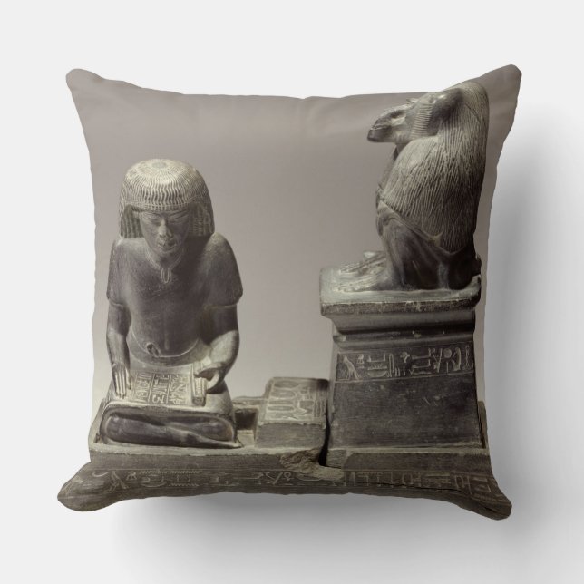 The royal scribe Nebmertuf writing under the prote Throw Pillow (Front)