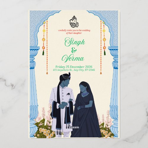 ✨ The Royal Union: Singh & Verma Wedding Invitatio Foil Invitation