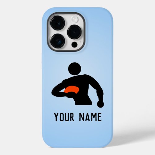 The Rugby Player and Ball with your name or text Case_Mate iPhone 14 Pro Case