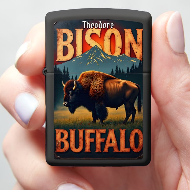 The Rugged Bison Zippo Lighter (In Hand)