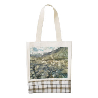 The rugged mountain zazzle HEART tote bag