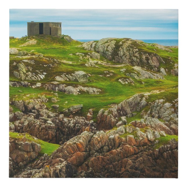The Rugged Sentinel of the Celtic Coast Faux Canvas Print (Front)