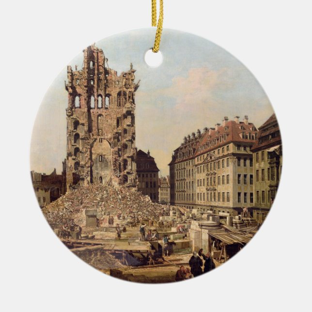 The Ruins of the old Kreuzkirche, Dresden Ceramic Ornament (Front)