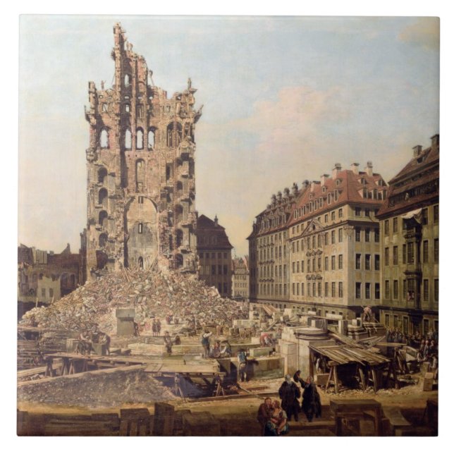 The Ruins of the old Kreuzkirche, Dresden Tile (Front)