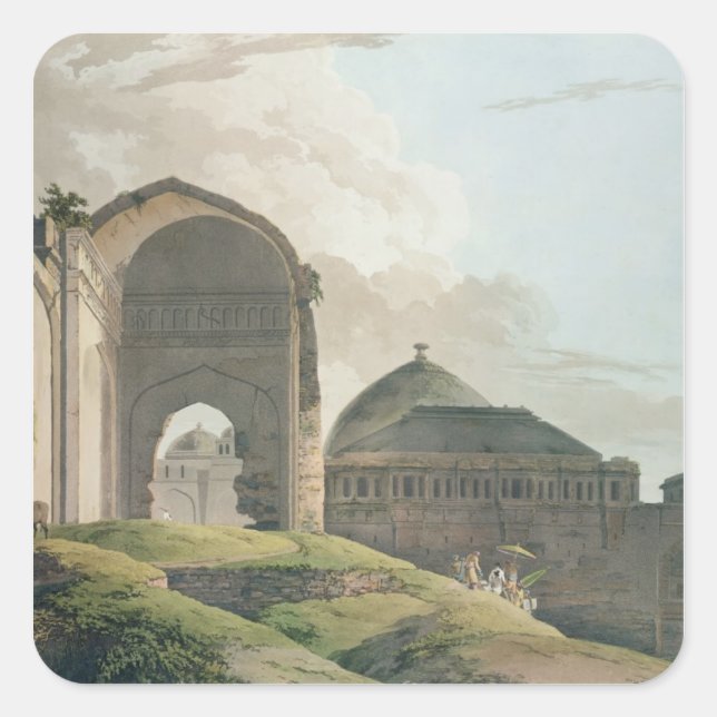 The Ruins of the Palace at Madurai, 1798 Square Sticker (Front)