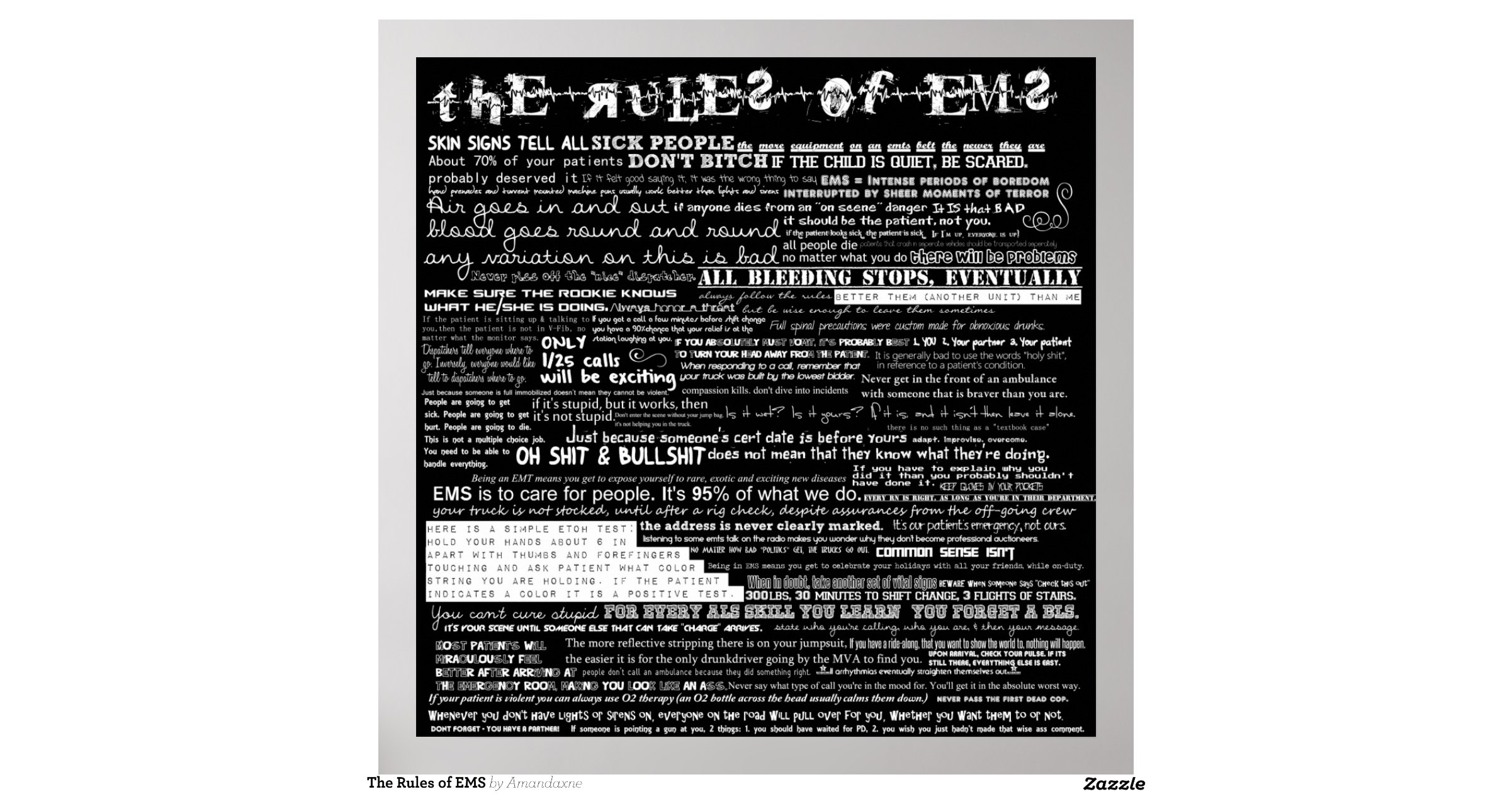 The Rules of EMS Poster | Zazzle