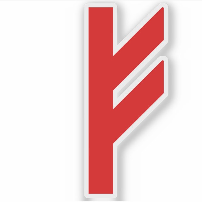 The Rune Fehu (red) Sticker (Front)