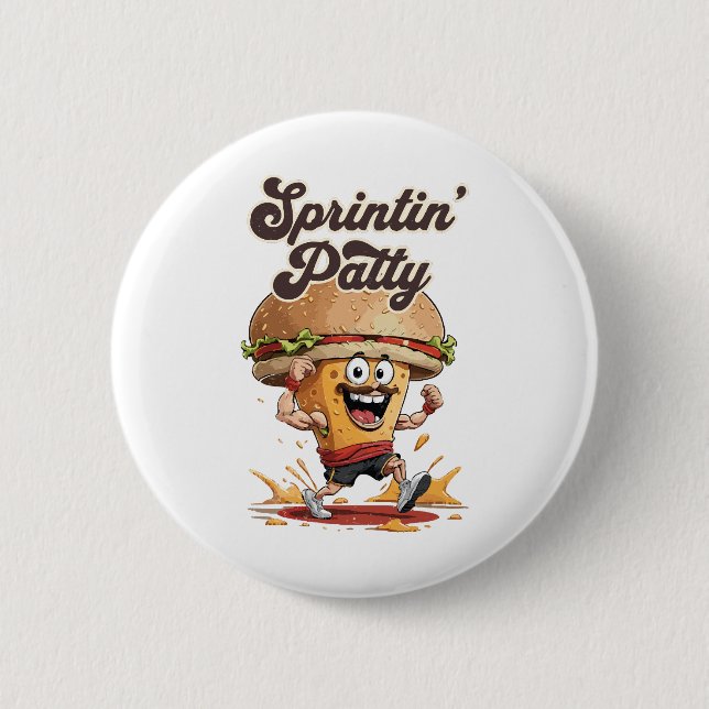The Running Cheeseburger Button (Front)