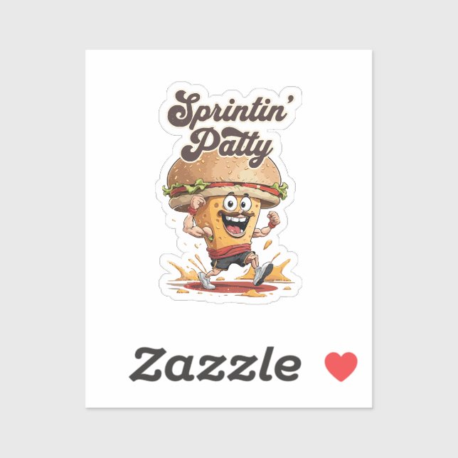 The Running Cheeseburger Sticker (Sheet)