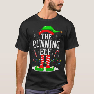 The Running Elf Xmas Running Funny Runner Christma T-Shirt