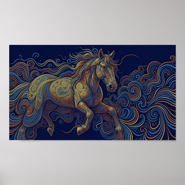 The running fractal horse poster (Front)