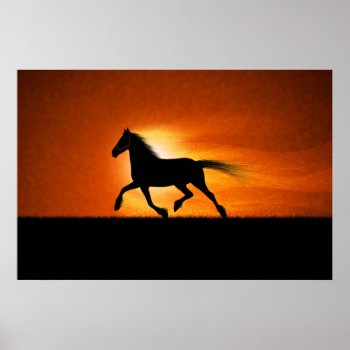 The Running Horse Poster by vladstudio at Zazzle