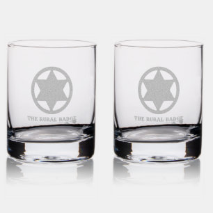 The Rural Badge Whiskey Rocks Glass