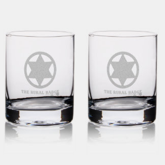The Rural Badge Whiskey Rocks Glass
