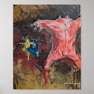 The Russian Bear Menacing the People of Ukraine Poster