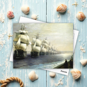 The Russian Black Sea Fleet on Parade, Aivazovsky Postcard