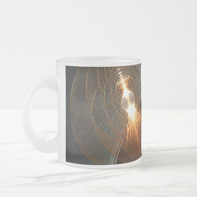 The Russian Moon Landing Frosted Glass Coffee Mug (Left)