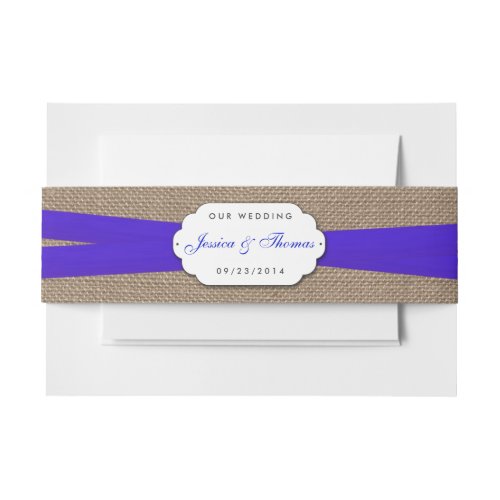 The Rustic Blue Bow Wedding Collection Invitation Belly Band