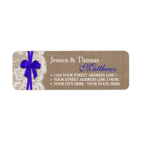 The Rustic Blue Bow Wedding Collection Labels