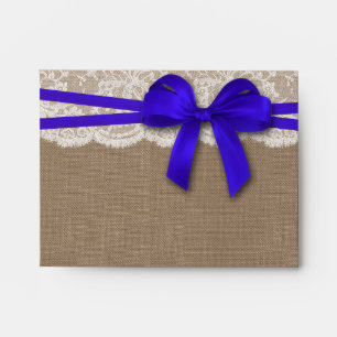 The Rustic Blue Bow Wedding Collection - RSVP Envelope