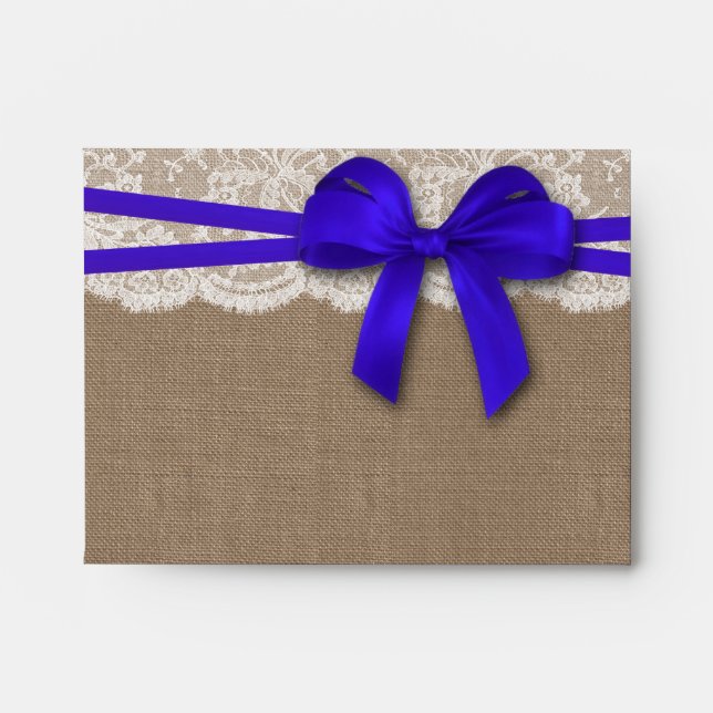 The Rustic Blue Bow Wedding Collection - RSVP Envelope (Front)