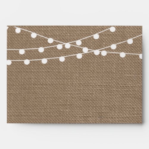 The Rustic Burlap String Lights Wedding Collection Envelope