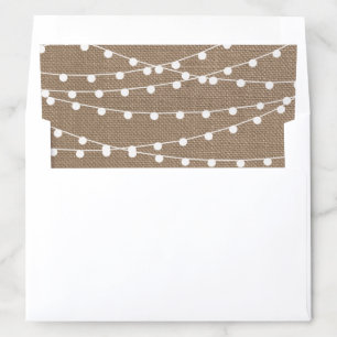 The Rustic Burlap String Lights Wedding Collection Envelope Liner