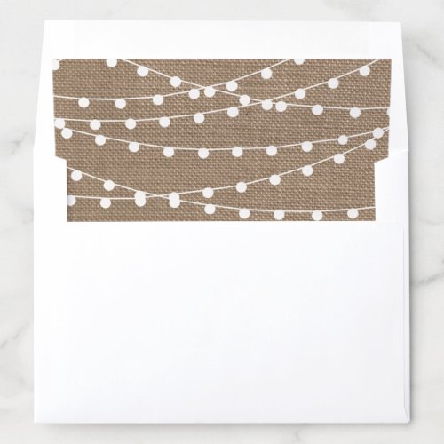 The Rustic Burlap String Lights Wedding Collection Envelope Liner