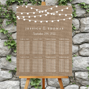 The Rustic Burlap String Lights Wedding Collection Foam Board