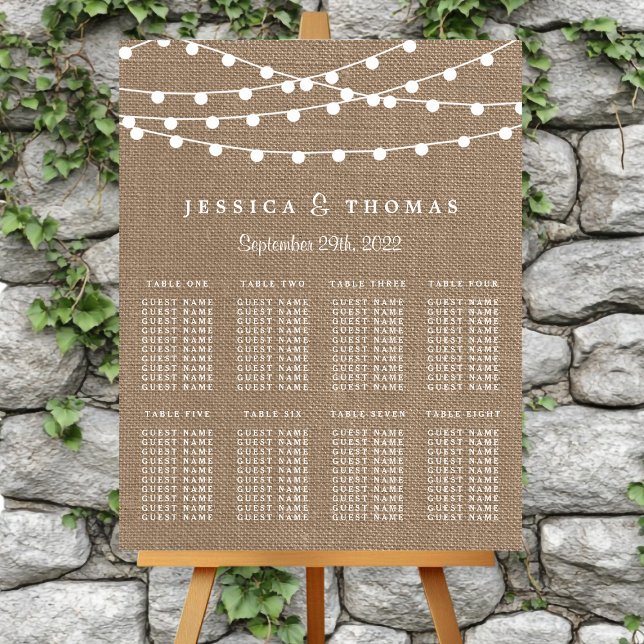 The Rustic Burlap String Lights Wedding Collection Foam Board (Creator Uploaded)